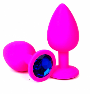 Пробка с синим кристаллом &quot;Vandersex&quot; розовая, M