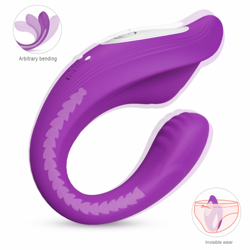 Вибратор для двоих гибкий "S-Hande Ribbon Pro-RCT" фиолетовый 