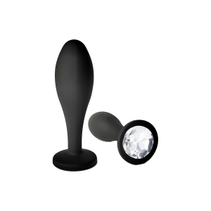 Пробка с белым кристаллом &quot;Vandersex&quot; черная капля, S