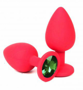 Пробка с зеленым кристаллом &quot;Vandersex&quot; красная, M
