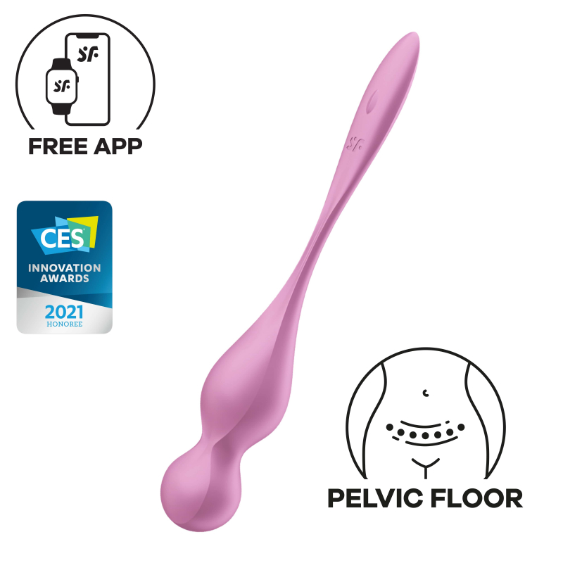 Вагинальные шарики "Satisfyer Love Birds 1" + приложение, розовые 